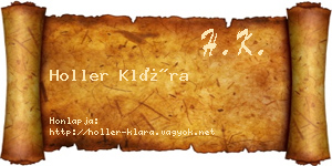 Holler Klára névjegykártya